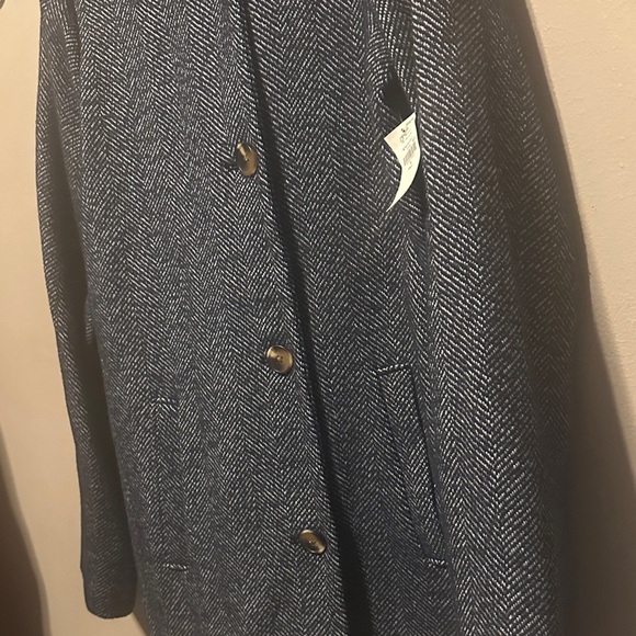 Old Navy Women's Black & White Tweed Pea Coat - Picture 4 of 5